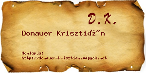 Donauer Krisztián névjegykártya